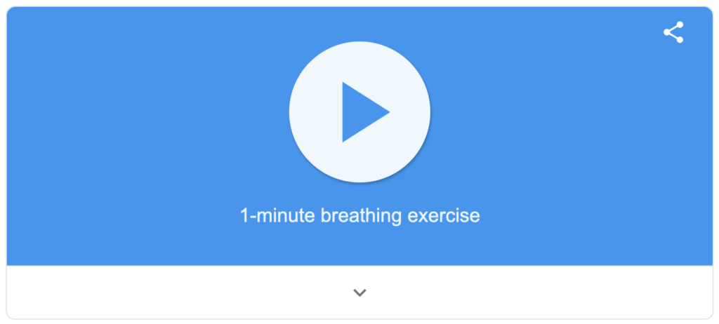 screenshot of google breathing exercise
